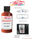 paint code location plate Peugeot 107 Orange Mandaline V3, KHF 2008-2010 Orange Touch Up Paint