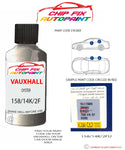 paint code location sticker Vauxhall Astra Oyster 158/14K/2Fu 2002-2004 Grey plate find code