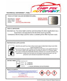 Data Safety Sheet Vauxhall Zafira Oyster 158/14K/2Fu 2002-2004 Grey Instructions for use paint