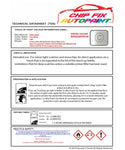 Data saftey sheet Beetle Cabrio Oryx White L0K1 2010-2022 White instructions for use