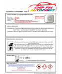 Data saftey sheet Arteon Oryx White L0K1 2010-2022 White instructions for use
