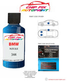 paint code location sticker Bmw Z3 Roadster Pacific Blue 344 1997-1999 Blue plate find code