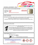 Data Safety Sheet Vauxhall Agila Papyrus 4Pu/40H 2004-2006 Beige Instructions for use paint