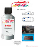 paint code location sticker Bmw 1 Series Patagonia Green Wa71 2007-2011 Green plate find code