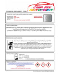 Data Safety Sheet Bmw X6-M Pearl Silver X01 2007-2019 Grey Instructions for use paint