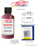 paint code location sticker Vauxhall Vectra Perlcolorrot/Red 502G/20H 2000-2003 Red plate find code