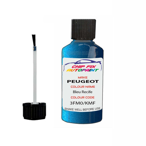 Paint For Peugeot 206CC Bleu Recife 3FM0, KMF 2001-2016 Blue Touch Up Paint