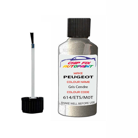 Paint For Peugeot 206 Gris Cendre 614, ETS, M0TS 1978-2008 Silver Grey Touch Up Paint