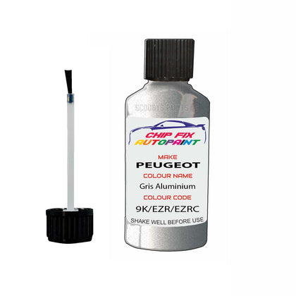 Paint For Peugeot 307 Gris Aluminium 9K, EZR, EZRC 2001-2020 Silver Grey Touch Up Paint