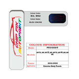 colour swatch card  Peugeot 508 Bleu Encre KU, EKU 2013-2022 Blue Touch Up Paint