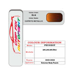 colour swatch card  Peugeot 3008 Cuprite/Metallic Copper ELG 2016-2022 Brown Touch Up Paint