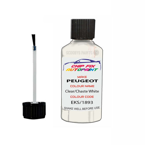 Paint For Peugeot 308 Clear/Chaste White EKS, 1893 2012-2013 White Touch Up Paint