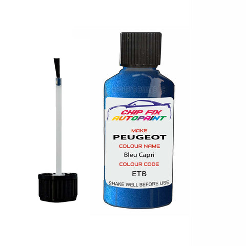 Paint For Peugeot 108 Bleu Capri ETB 2018-2022 Blue Touch Up Paint
