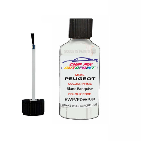 Paint For Peugeot 508 Blanc Banquise EWP, P0WP, POWP 1993-2022 White Touch Up Paint