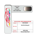 colour swatch card  Peugeot 207 Gris Ermitage KTN 2006-2015 Silver Grey Touch Up Paint