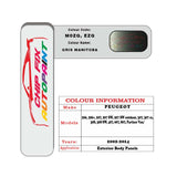 colour swatch card  Peugeot 307 Gris Manitoba M0ZQ, EZQ 2002-2014 Silver Grey Touch Up Paint