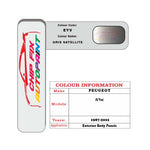 colour swatch card  Peugeot J5 Van Gris Satellite EYV 1987-2001 Silver Grey Touch Up Paint