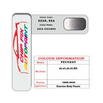 colour swatch card  Peugeot 307 Gris Sidobre EZAD, EZA 1999-2016 Silver Grey Touch Up Paint