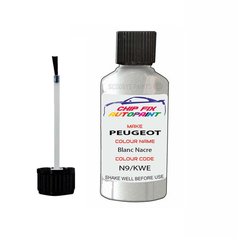 Paint For Peugeot 308 Blanc Nacre N9, KWE 2008-2022 White Touch Up Paint