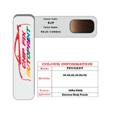 colour swatch card  Peugeot 305 Rojo Consul EJP 1984-1993 Brown Touch Up Paint