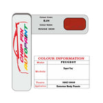colour swatch card  Peugeot Expert Van Rouge 3000 EJH 1997-2010 Red Touch Up Paint