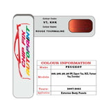 colour swatch card  Peugeot 2008 Rouge Tourmaline V7, KHK 2007-2021 Red Touch Up Paint