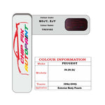 colour swatch card  Peugeot 504 Trevise M0JY, EJY 1994-2003 Red Touch Up Paint