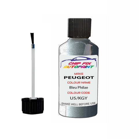 Paint For Peugeot 3008 Bleu Philae U5, KGY 2010-2016 Blue Touch Up Paint