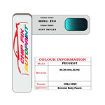 colour swatch card  Peugeot 306 Vert Reflex M0SU, ESU 1994-1999 Green Touch Up Paint