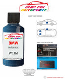 paint code location sticker Bmw X6-M Phytonic Blue Wc1M 2016-2022 Blue plate find code
