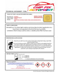 Data Safety Sheet Vauxhall Tigra Pineapple Yellow 52U/485 1995-2007 Yellow Instructions for use paint