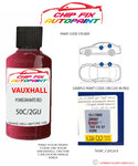 paint code location sticker Vauxhall Insignia Pomegranate Red 50C/2Gu 2005-2010 Red plate find code