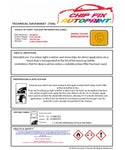 Data Safety Sheet Vauxhall Astra Post Yellow 2Zu/55L/789 1986-2021 Yellow Instructions for use paint