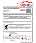 Data saftey sheet Caravelle Polar Grey LL7D 1991-1998 Silver/Grey instructions for use