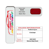 Paint code location for Vw T4 Van/Camper Rubin Red R303 1997-2007 Red Code sticker paint plate chip pen paint
