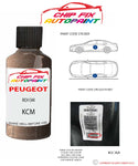 paint code location plate Peugeot 301 Rich Oak KCM 2013-2021 Brown Touch Up Paint