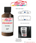 paint code location plate Peugeot 505 Rojo Consul EJP 1984-1993 Brown Touch Up Paint