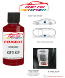 paint code location plate Peugeot Partner Van Rouge Ardent KJFD, KJF 2001-2018 Red Touch Up Paint