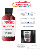 paint code location plate Peugeot 3008 Rouge Babylone P9, LKR 2003-2016 Red Touch Up Paint