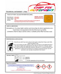 Data saftey sheet T6 Van/Camper Raps Yellow LJ1B 1995-2015 Yellow instructions for use