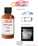 genuine Vw Vw Beetle Red Rock LA3U 2007-2010 Orange Perfect match pen brush