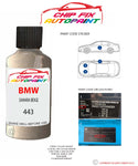 paint code location sticker Bmw 3 Series Coupe Sahara Beige 443 1999-2002 Beige plate find code