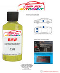 paint code location sticker Bmw X3-M Sao Paulo Yellow/Zesty C5H 2019-2022 Yellow plate find code