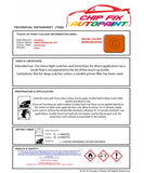 Data Safety Sheet Vauxhall Vivaro Signalorange Ral 2010 819/0C9/876 1998-2004 Orange Instructions for use paint