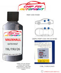 paint code location sticker Vauxhall Frontera Silk/Tech Violet 19L/19U/265 1990-2001 Red plate find code