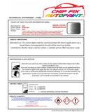 Data Safety Sheet Bmw Z4 Coupe Silver Grey Wa08 2003-2011 Grey Instructions for use paint