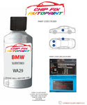 paint code location sticker Bmw X5-M Silverstone Ii Wa29 2004-2021 Grey plate find code