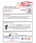 Data Safety Sheet Vauxhall Mokka Snowflake White Gyn 2012-2017 White Instructions for use paint