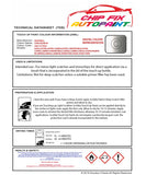 Data Safety Sheet Vauxhall Catera Star Silver Iii 2Au/157/82U 2001-2011 Grey Instructions for use paint