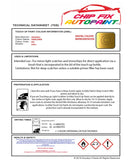 Data Safety Sheet Vauxhall Zafira Sunflower 494 1999-2005 Yellow Instructions for use paint